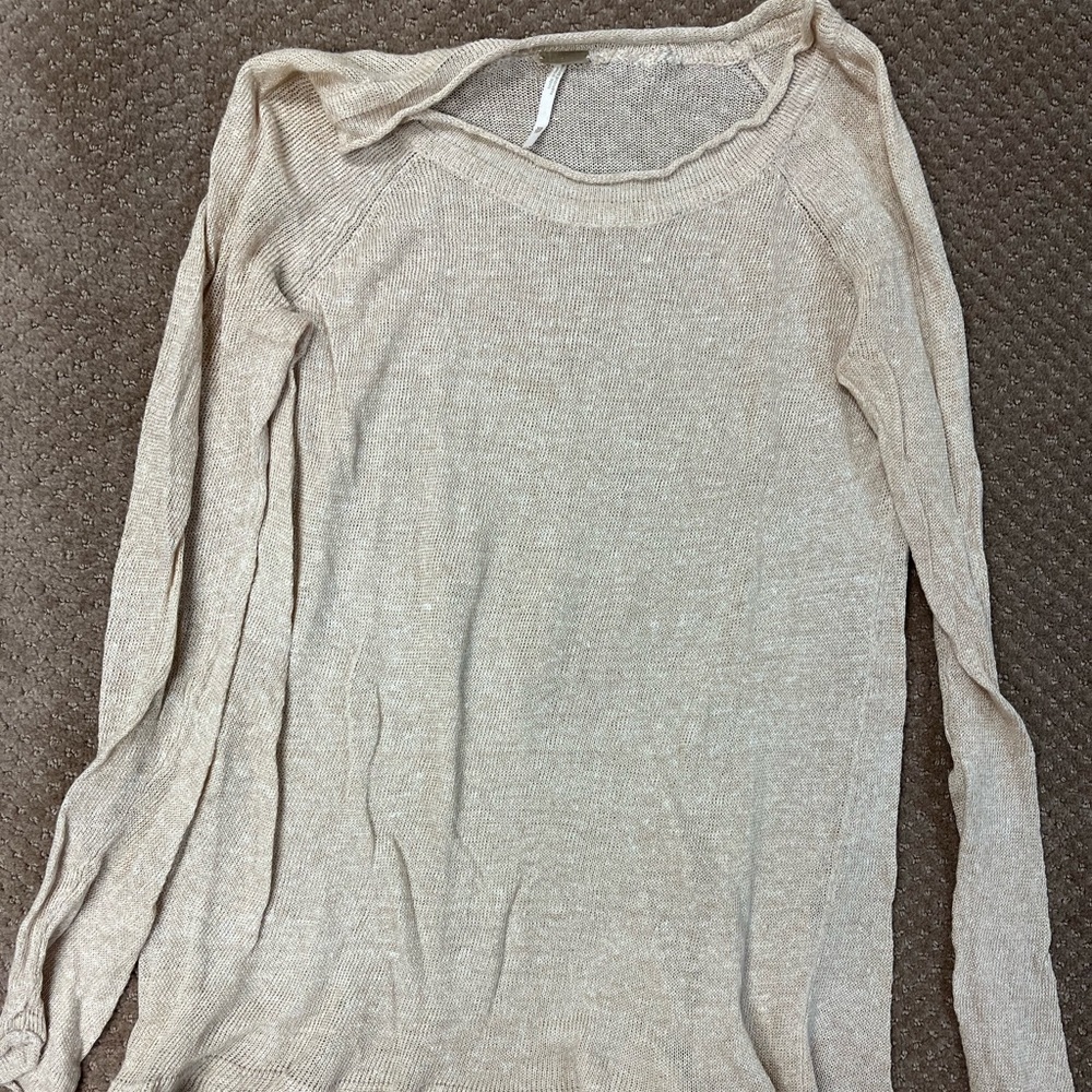 Free People Beach Sweater Tan Size XS